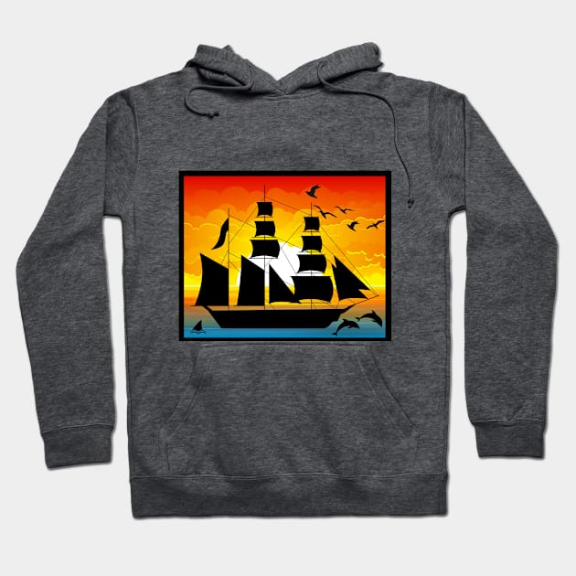 Sailing at sunset Hoodie by Blue Butterfly Designs 